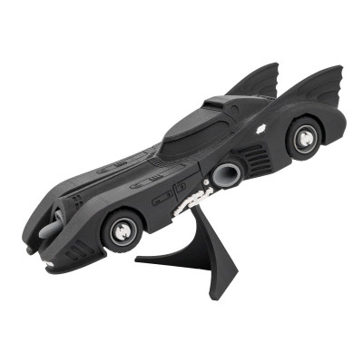 Réplique Batmobile 1989 Tim Burton impression 3D vue côté gauche - Véhicule Batman film iconique modélisme collection