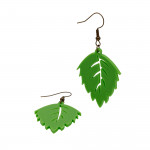 Boucles oreilles feuille dentée vue de face - Bijoux nature original look unique accessoire mode tendance