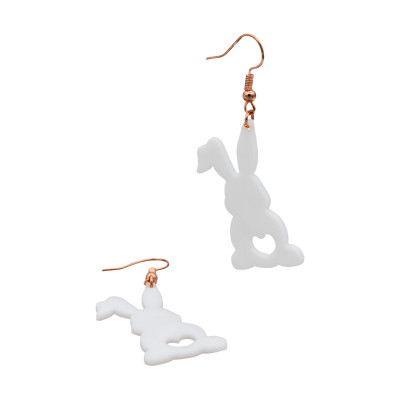 Boucles oreilles lapin mignon vue de face - Bijoux animal adorable accessoire mode original tendance kawaii