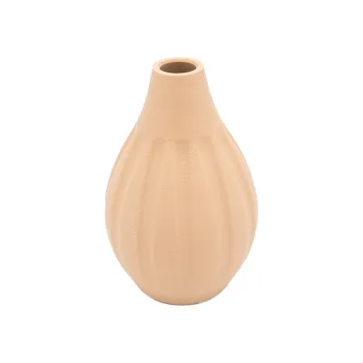 Soliflore amphore vase design vue de face - Décoration élégant pratique fleur unique blanc pêche noir intérieur