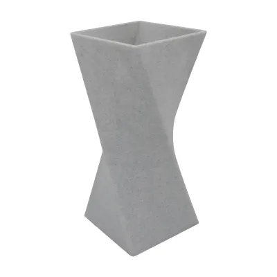 Vase carré twisté design vue de face - Décoration moderne twist géométrique fleurs intérieur Da Corn Lab