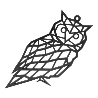 Décoration murale chouette hibou design - Ornement mural original animal déco moderne