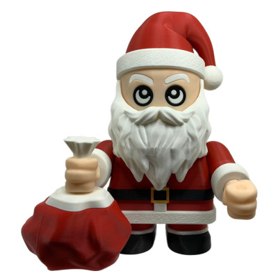 Figurine Smashed Santa Claus Père Noël vue de face - Noël barbu hotte cadeaux collection festive décoration