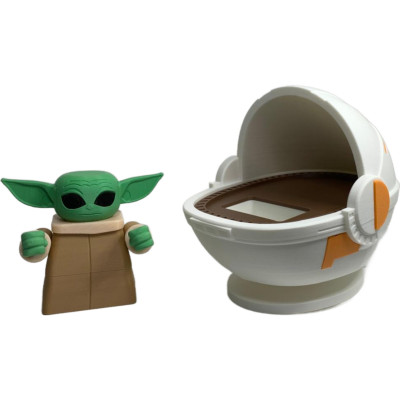 Statuette Grogu Baby Yoda Smashed vue de côté - Mandalorian Star Wars adoré mignon Force collection