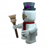 Statuette bonhomme neige Frosty Smashed vue de côté - Décoration Noël hiver froid collection festive