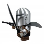 Statuette Mandalorian Smashed Mando vue de côté - Chasseur primes Star Wars Tatooine Mandalore guerrier collection