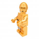 Grande brique C-3PO Star Wars vue de face - Figurine droïde protocole 6PO doré collection saga galaxie