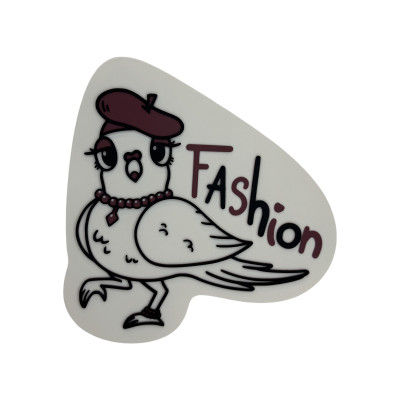 Plaque décorative murale Fashion Pigeon Petite Azajo vue de face - Art design pigeon mode décoration originale exclusive