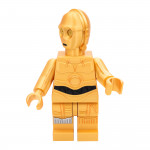 Figurine C-3PO format brique vue de côté - Star Wars droïde protocole doré collection galaxie iconique