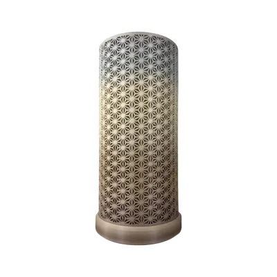Lampe Kumiko japonaise design modulable vue de face - Luminaire zen Foxwood artisanat feng shui décoration