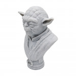 Sculpture Yoda imitation marbre vue de profil - Star Wars maître Jedi collection décoration zen sagesse