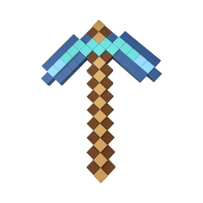 Réplique pioche diamant Minecraft taille réelle vue - Cosplay Steve Alex outil bleu minage collection jeu vidéo