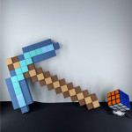 Pioche diamant Minecraft cosplay vue détail - Réplique taille réelle Steve minage outil collection jeu vidéo