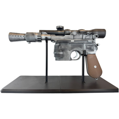 Blaster DL-44 Han Solo réplique vue de côté - Star Wars cosplay peint main contrebandier arme collection