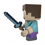 Statuette Steve Minecraft Smashed vue de côté - Explorer aventurier carré biome minage pixels jeu vidéo collection