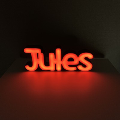 Lampe LED RGB personnalisable LightBox vue allumée - Prénom lumineux box LED décoration personnalisée cadeau unique