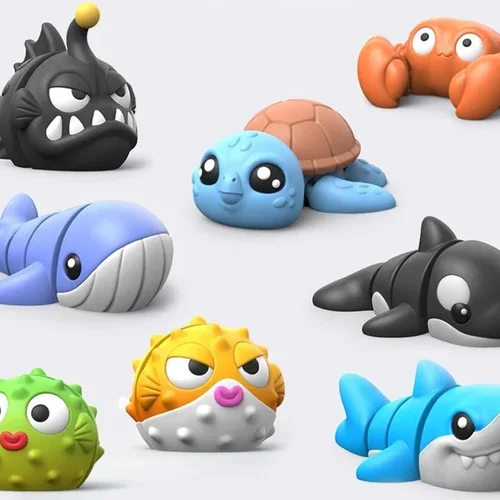 Figurines articulées fonds marins imprimées en 3D